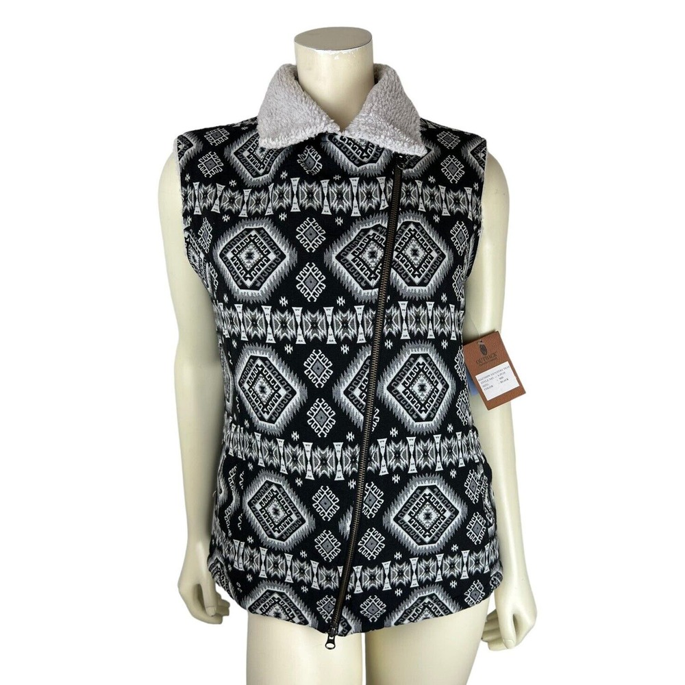 NEW Outback Trading Madison Tapestry Vest Size M Zip Printed Southwestern Womens